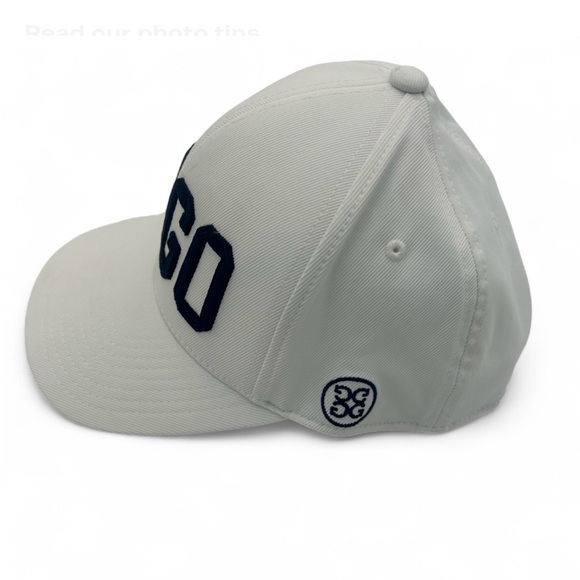 G/FORE LAGO Golf Hat SNO White Flexfit 110 Tech Snapback Navy Logo Mens Cap NWT - Picture 2 of 10